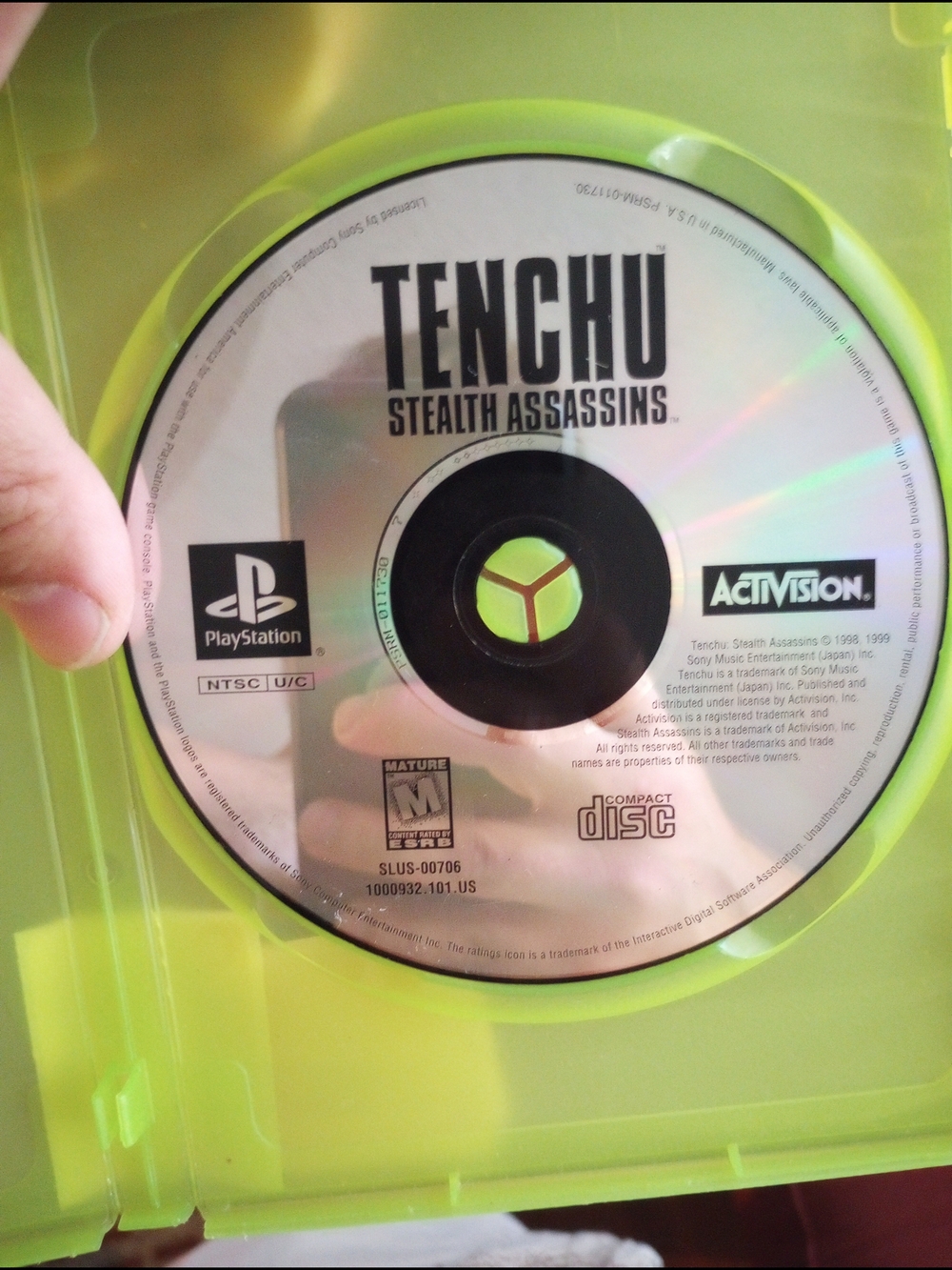 PlayStation One Tenchu Video Game Disc Only Tested And Works